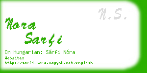 nora sarfi business card
