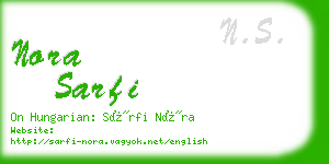 nora sarfi business card